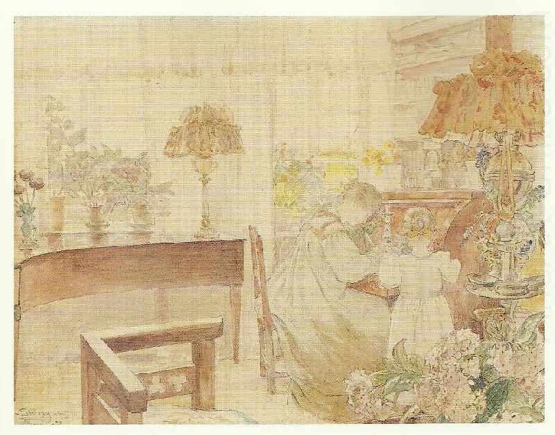 Peter Severin Kroyer marie og vibeke kroyer ved chatollet i hjemmet ved skagen plantage china oil painting image